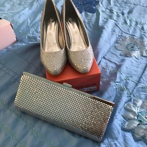 Special occasion shoe and matching clutch
